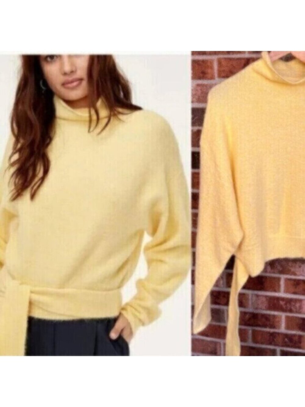 Aritzia  * Wilfred Lorin Pale Yellow Sweater  Alpaca blend EUC